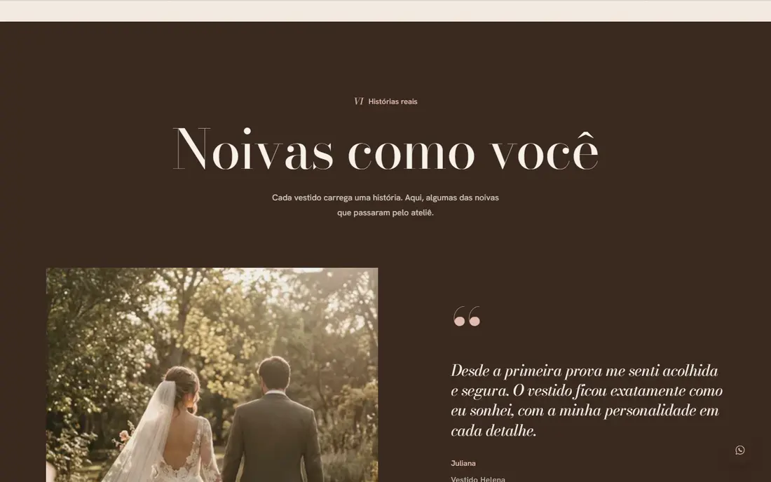 Histórias: Noivas como você