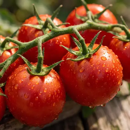 Tomates com gotas de água