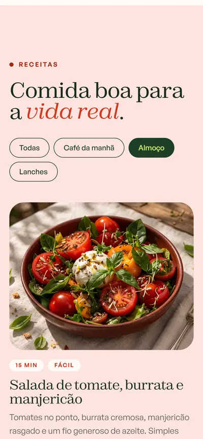 Receitas no celular