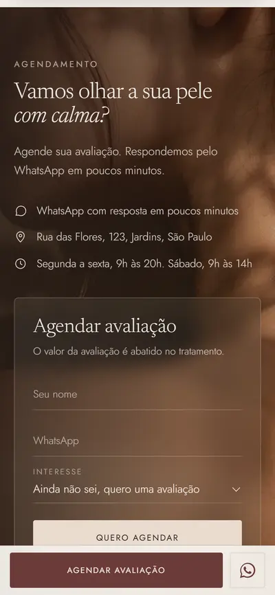 Agendamento no celular